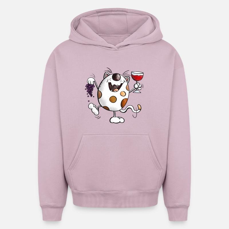 Mignon chat comique - Sweat à capuche unisexe oversize épais SPREAD - rose poudré