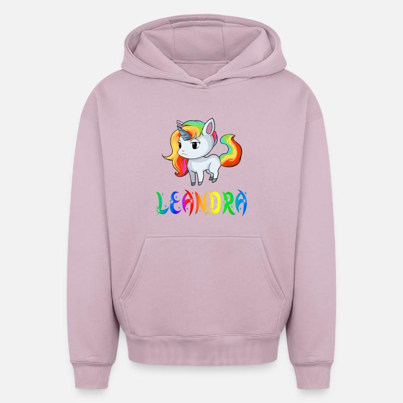 Leandra Einhorn - Sweat à capuche unisexe oversize épais SPREAD - rose poudré