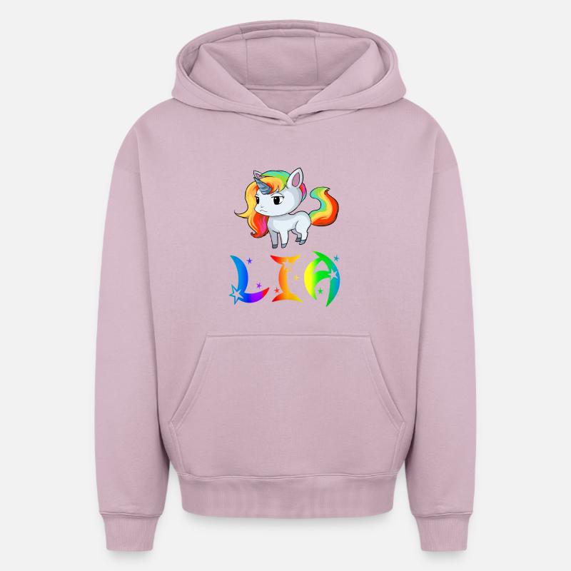 Lia Einhorn - Sweat à capuche unisexe oversize épais SPREAD - rose poudré