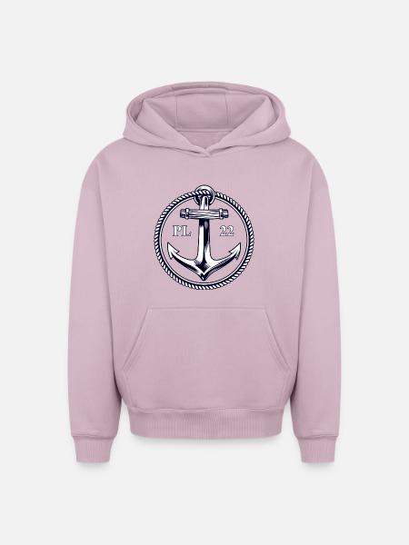 PL22 Marine Anchor - Oversized Heavyweight Unisex Hoodie - dusky pink