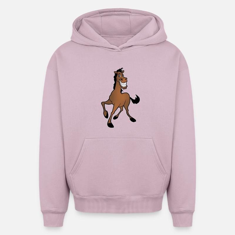 cheval - Sweat à capuche unisexe oversize épais SPREAD - rose poudré