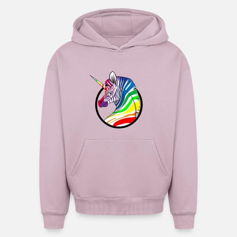 Regenbogen Einhorn Zebra - Oversized Heavyweight Unisex Hoodie - Altrosa