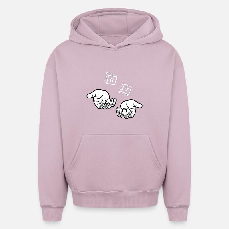 67 Six Sept - Sweat à capuche unisexe oversize épais SPREAD - rose poudré