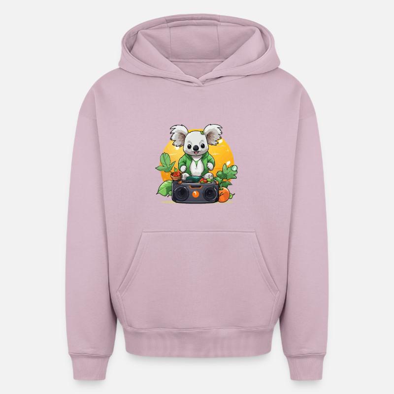 Koala DJ chez Gartenbeats - Sweat à capuche unisexe oversize épais SPREAD - rose poudré