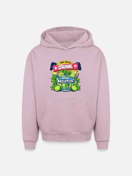 Save the water, drink Mojitos - Oversized Heavyweight Unisex Hoodie - dusky pink