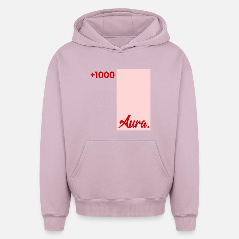 Points d’Aura à Révision - Sweat à capuche unisexe oversize épais SPREAD - rose poudré