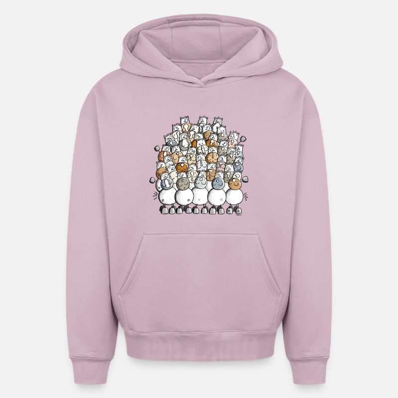 Le Tas De Chevaux - Cheval - Sweat à capuche unisexe oversize épais SPREAD - rose poudré