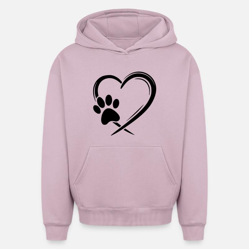 Patte Coeur - Sweat à capuche unisexe oversize épais SPREAD - rose poudré
