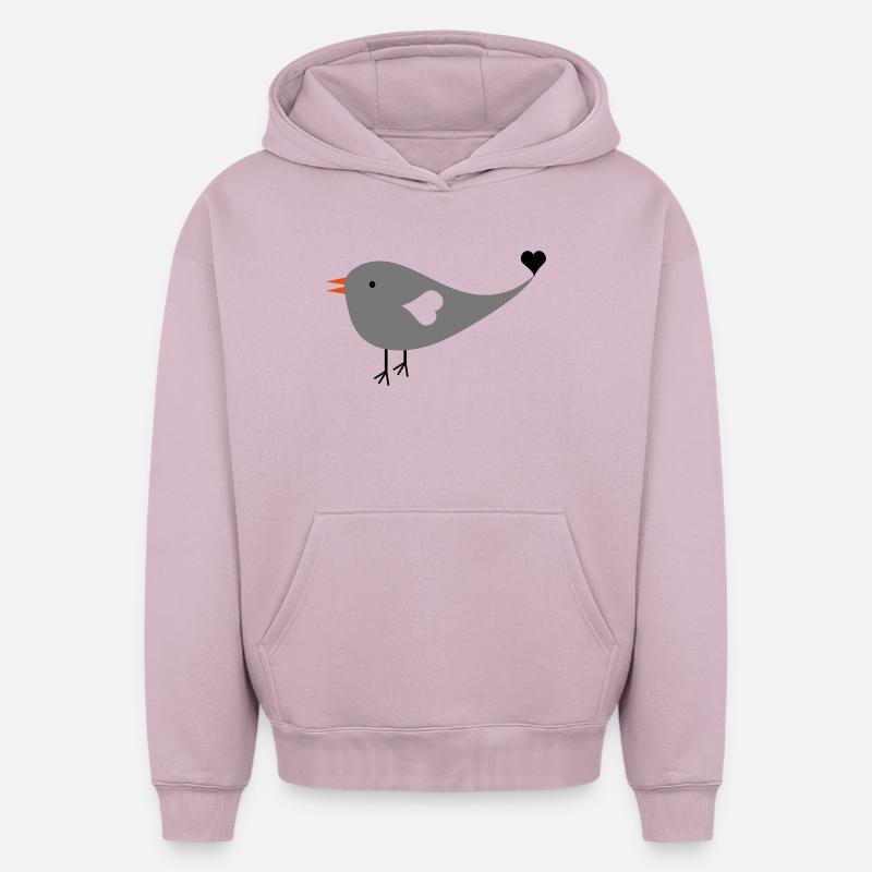 Moineau - Sweat à capuche unisexe oversize épais SPREAD - rose poudré