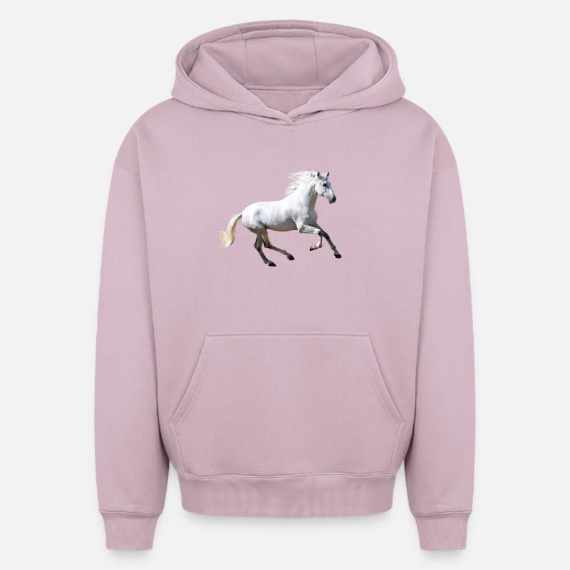 Cheval - Sweat à capuche unisexe oversize épais SPREAD - rose poudré