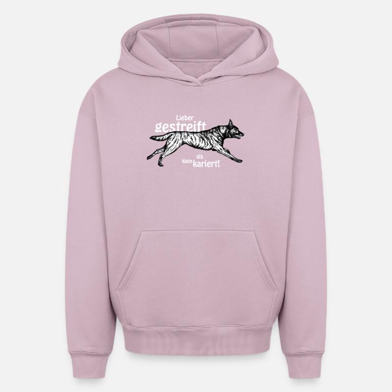 Mieux rayé que petit - blanc - Sweat à capuche unisexe oversize épais SPREAD - rose poudré