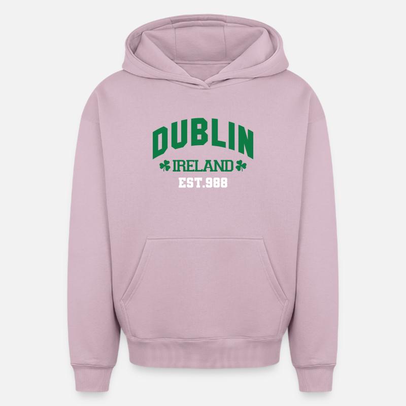 Dublin - Irlande - Sweat à capuche unisexe oversize épais SPREAD - rose poudré