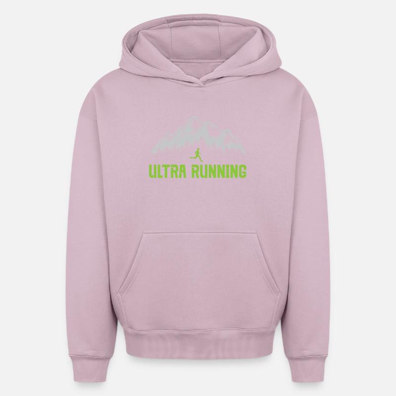Ultra course à pied - Sweat à capuche unisexe oversize épais SPREAD - rose poudré