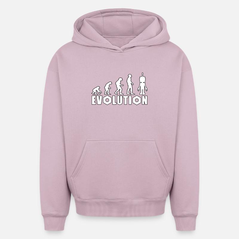 Evolution mit Roboterfigur Design - Oversized Heavyweight Unisex Hoodie - Altrosa