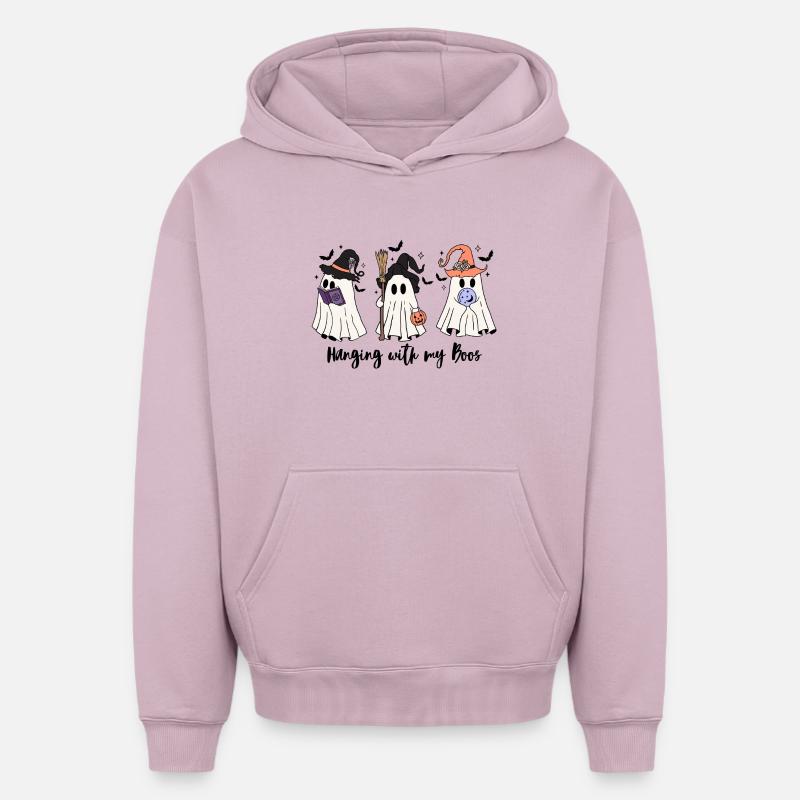 🧙 ♀️ Witchy Ghost Squad – Effrayant et mignon 👻 - Sweat à capuche unisexe oversize épais SPREAD - rose poudré