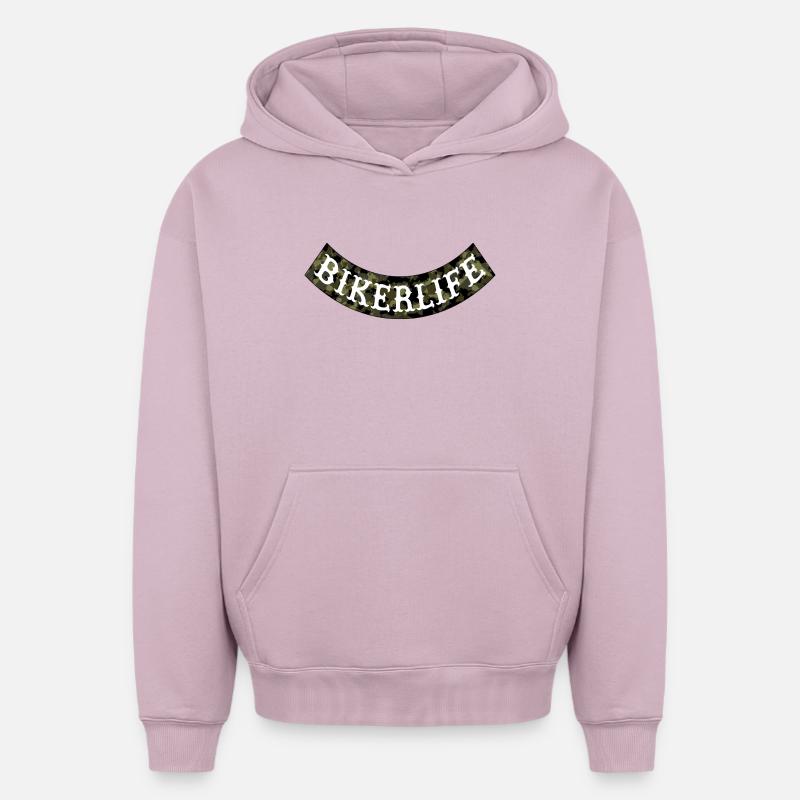 Bannière de camouflage Bikerlife - Sweat à capuche unisexe oversize épais SPREAD - rose poudré