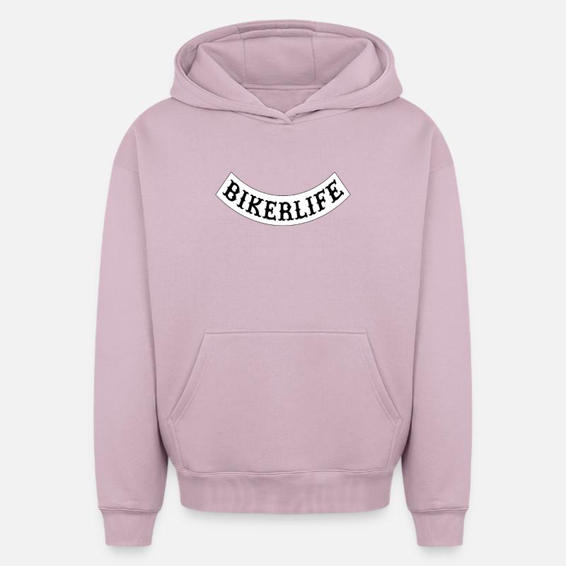 Biker_life_ - Sweat à capuche unisexe oversize épais SPREAD - rose poudré