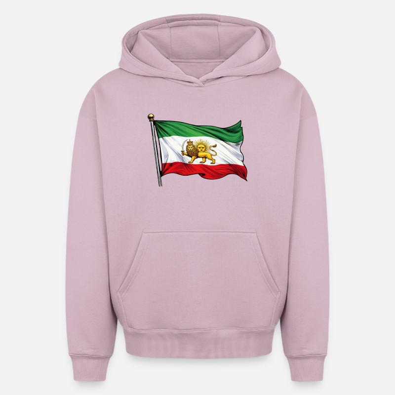 Drapeau perse - Sweat à capuche unisexe oversize épais SPREAD - rose poudré