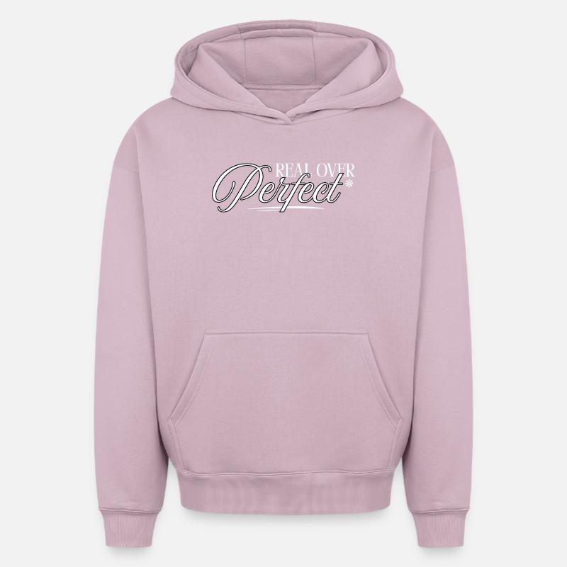 Réalité Surpasse la Perfection - Sweat à capuche unisexe oversize épais SPREAD - rose poudré