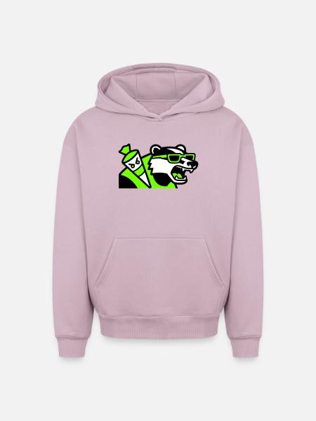 Badger Schoolbag Mascot - Oversized Heavyweight Unisex Hoodie - dusky pink