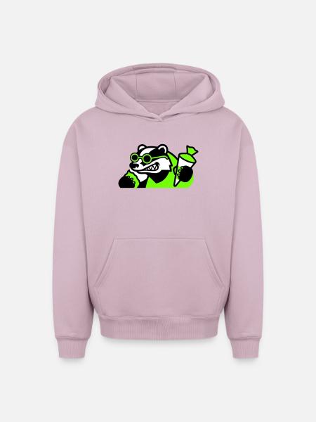 Cool Badger Back to School Icon - Oversized Heavyweight Unisex Hoodie - dusky pink