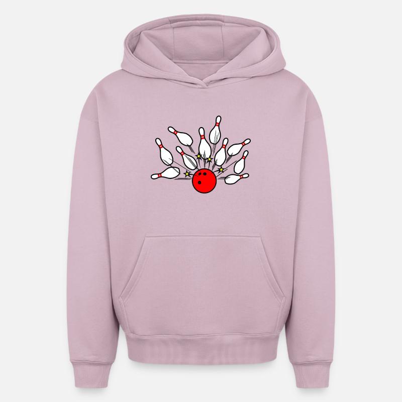 Bowling Strike Boule Rouge - Sweat à capuche unisexe oversize épais SPREAD - rose poudré