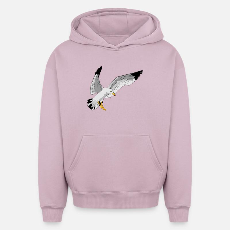 Stilvolle Seevogel Silhouette einer Möwe - Oversized Heavyweight Unisex Hoodie - Altrosa