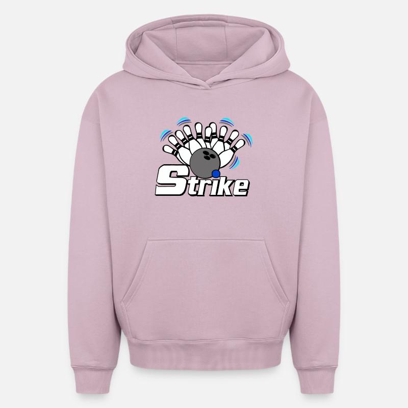 Strike Bowling - Sweat à capuche unisexe oversize épais SPREAD - rose poudré