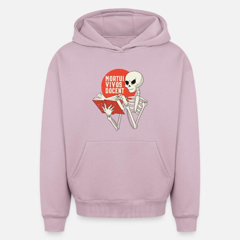 Mortui Vivos Docent - Sweat à capuche unisexe oversize épais SPREAD - rose poudré