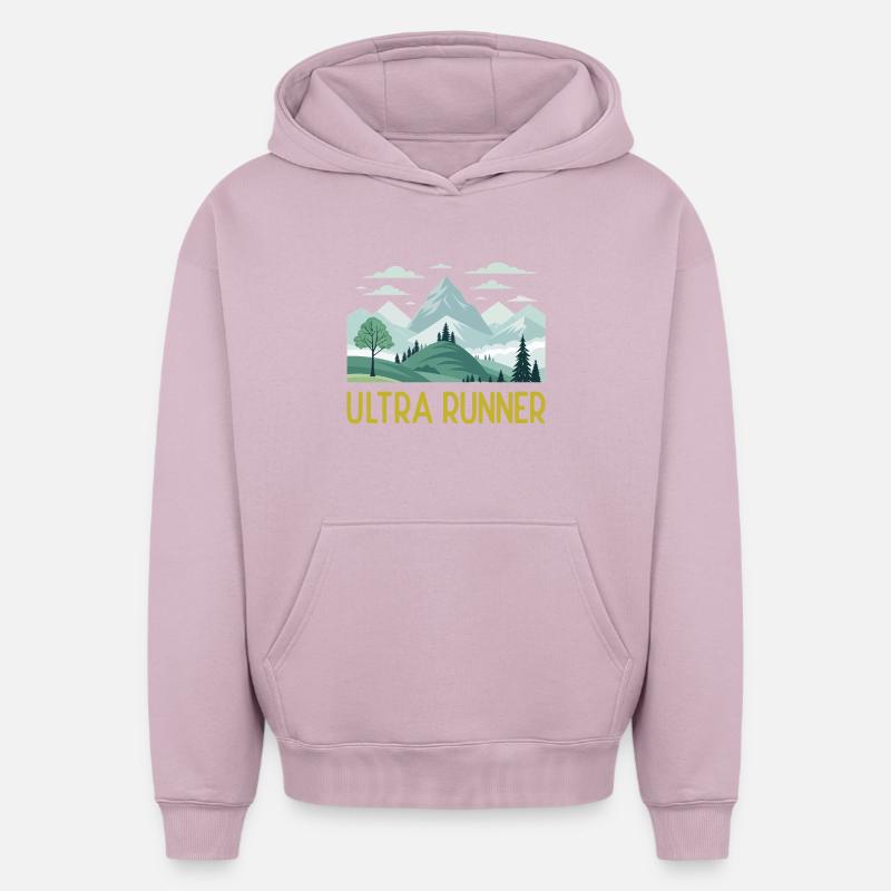 Ultra coureur - Sweat à capuche unisexe oversize épais SPREAD - rose poudré