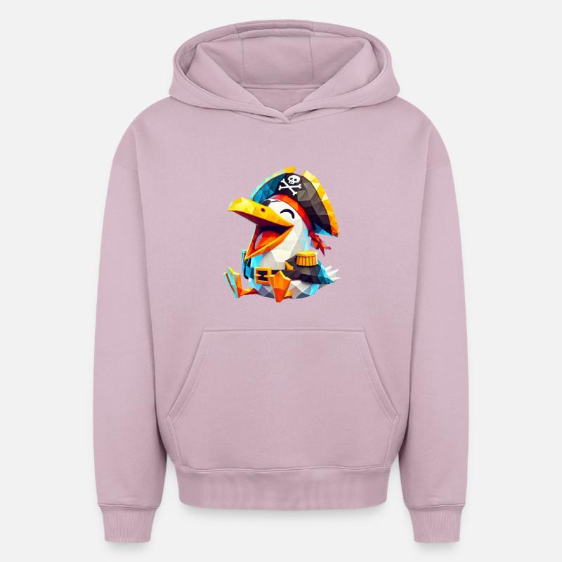 mouette pirate - Sweat à capuche unisexe oversize épais SPREAD - rose poudré