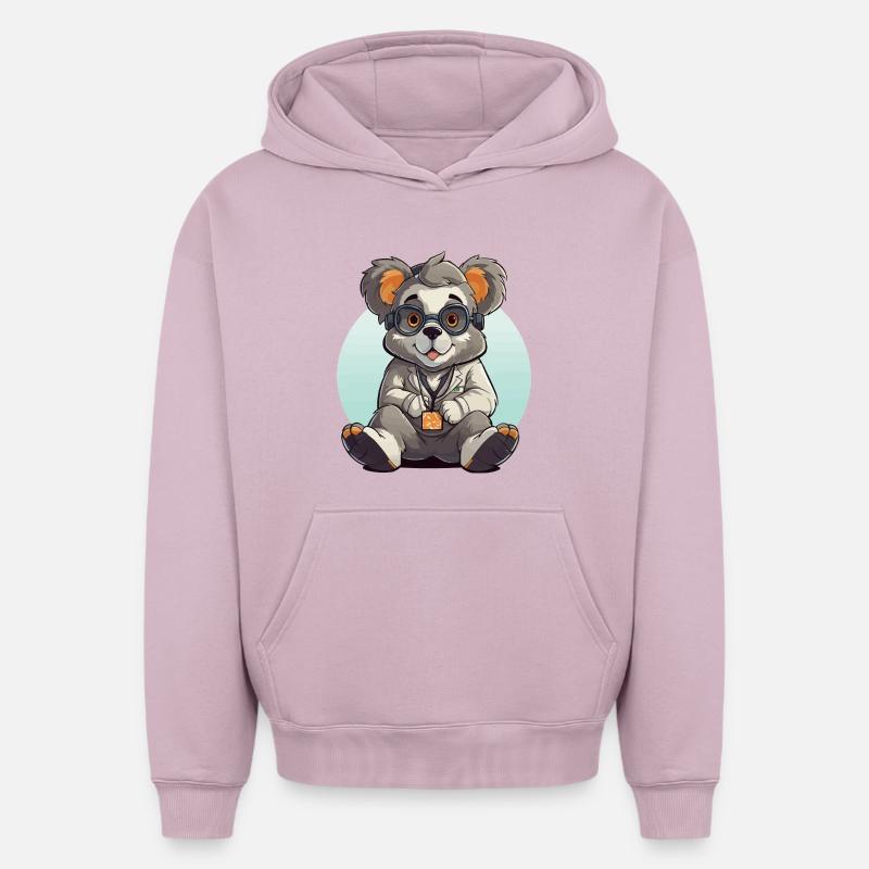 Scientifique panda de Kawaii - Sweat à capuche unisexe oversize épais SPREAD - rose poudré