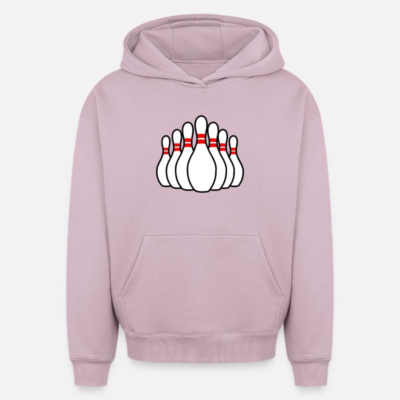 Quilles de bowling - Sweat à capuche unisexe oversize épais SPREAD - rose poudré