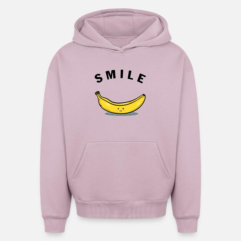 Sourire de banane - Sweat à capuche unisexe oversize épais SPREAD - rose poudré