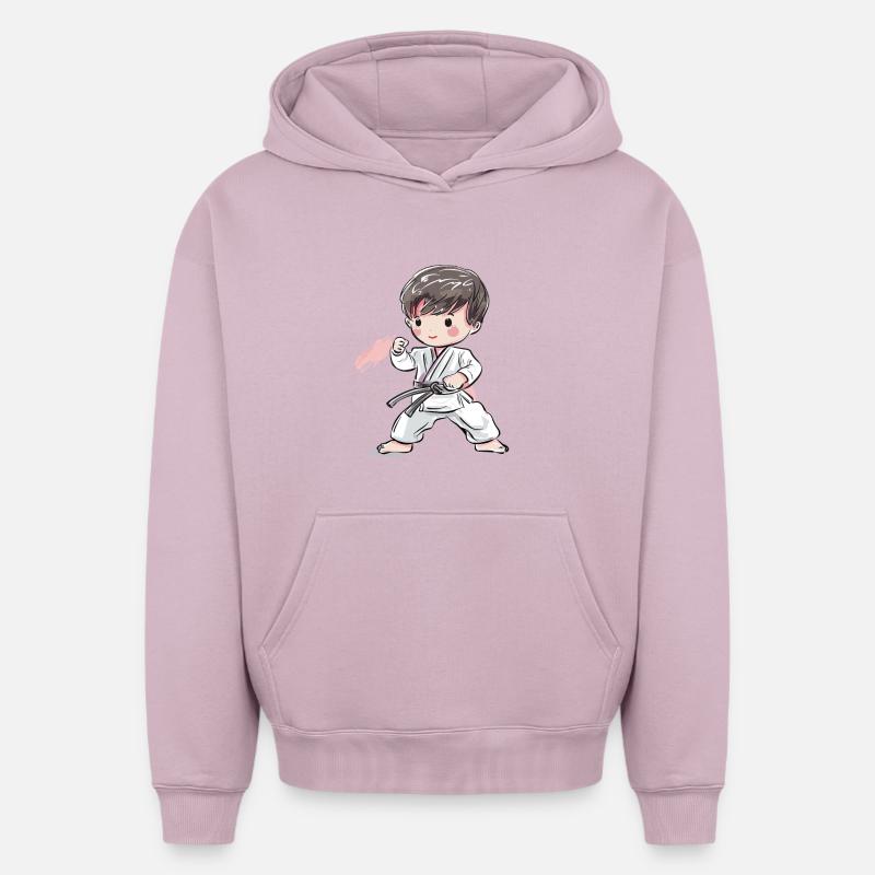 Karate Junge Comic Stil - Oversized Heavyweight Unisex Hoodie - Altrosa