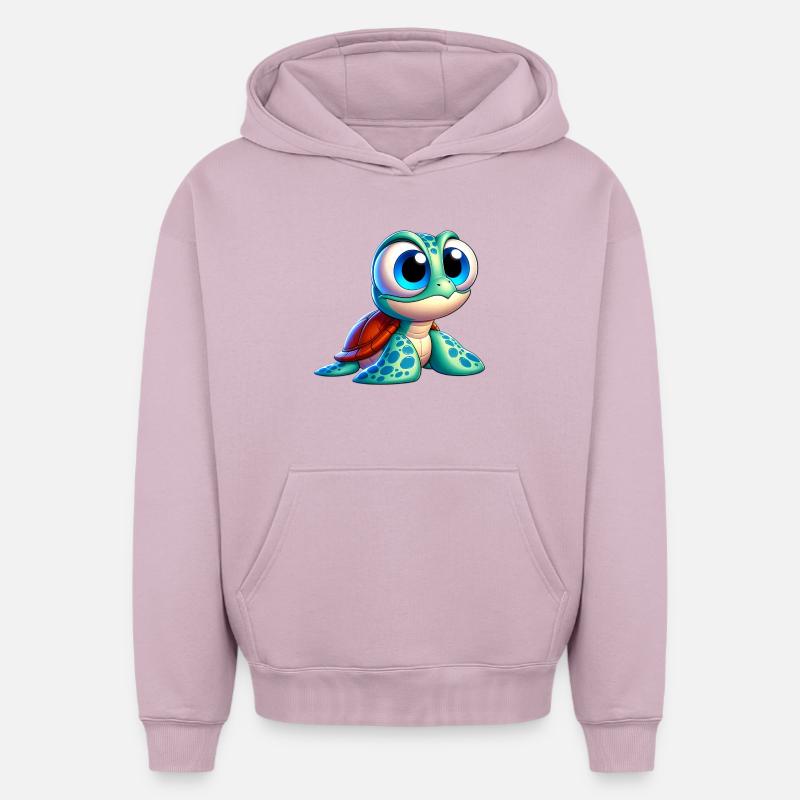 Tortue - Sweat à capuche unisexe oversize épais SPREAD - rose poudré