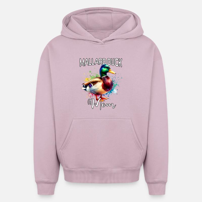 Maman du canard colvert - Sweat à capuche unisexe oversize épais SPREAD - rose poudré