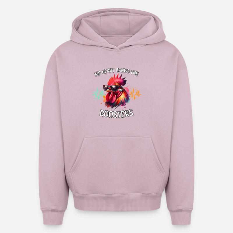 Ligne du Cœur du Coq - Sweat à capuche unisexe oversize épais SPREAD - rose poudré