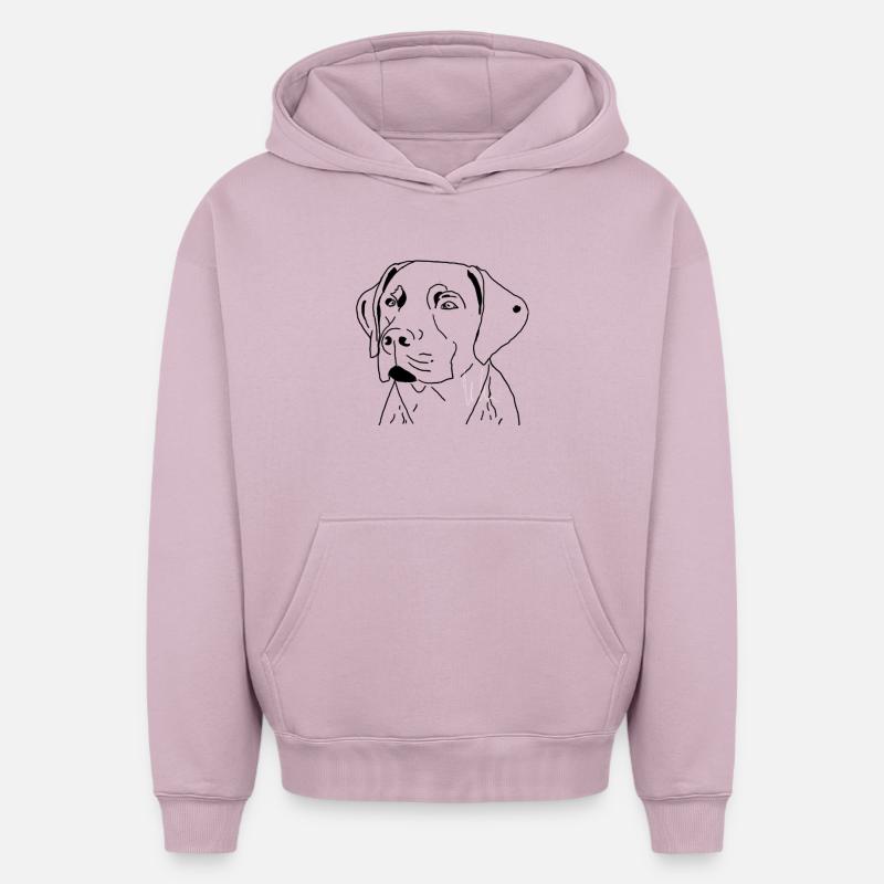 Labrador - Sweat à capuche unisexe oversize épais SPREAD - rose poudré