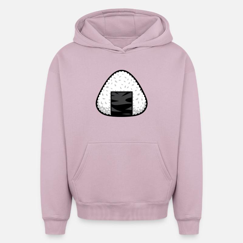 Riz Onigiri - Sweat à capuche unisexe oversize épais SPREAD - rose poudré