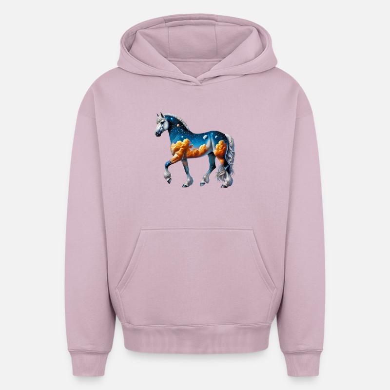 Cheval - Sweat à capuche unisexe oversize épais SPREAD - rose poudré