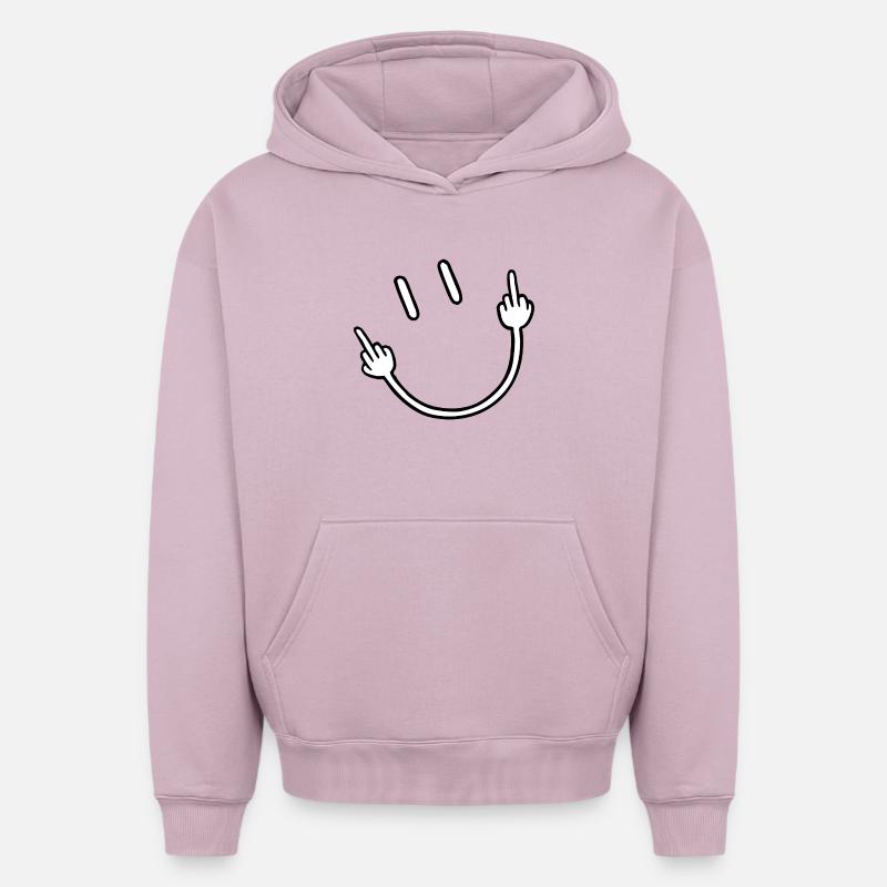 Geste du majeur - Sweat à capuche unisexe oversize épais SPREAD - rose poudré