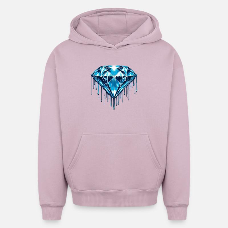 Diamant - Sweat à capuche unisexe oversize épais SPREAD - rose poudré