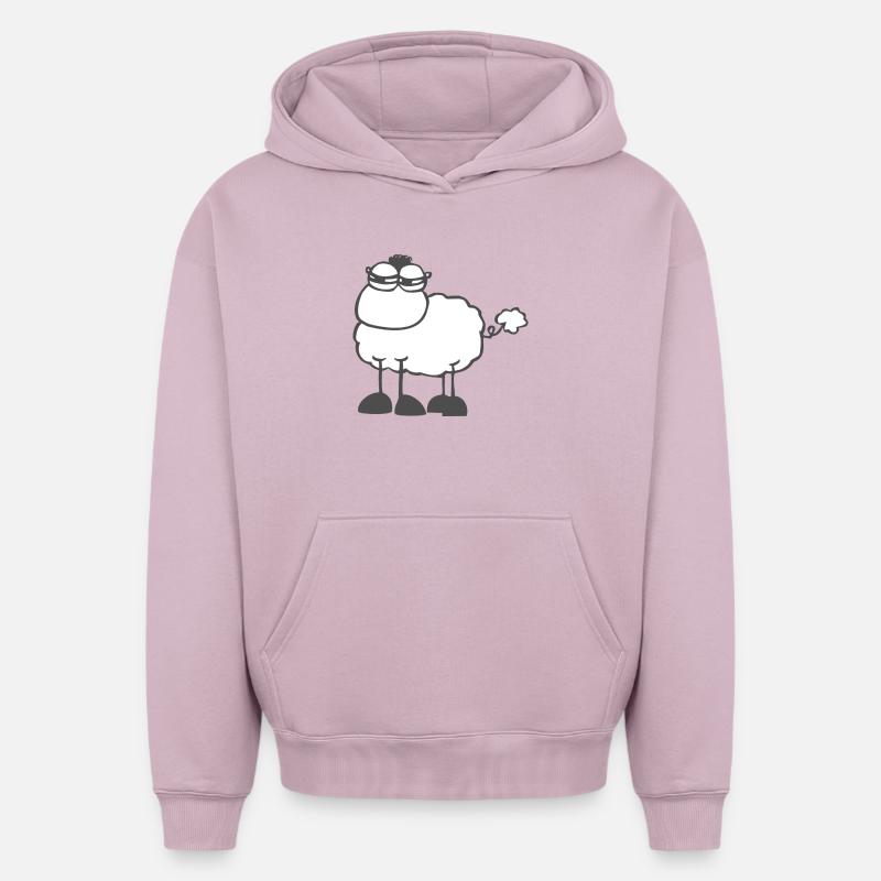 mouton sceptique - Sweat à capuche unisexe oversize épais SPREAD - rose poudré
