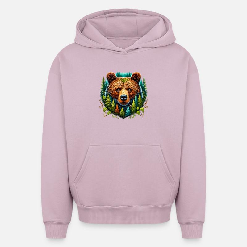 Ours - Sweat à capuche unisexe oversize épais SPREAD - rose poudré