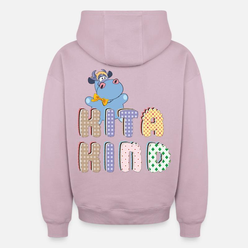 Kita Kind - Sweat à capuche unisexe oversize épais SPREAD - rose poudré