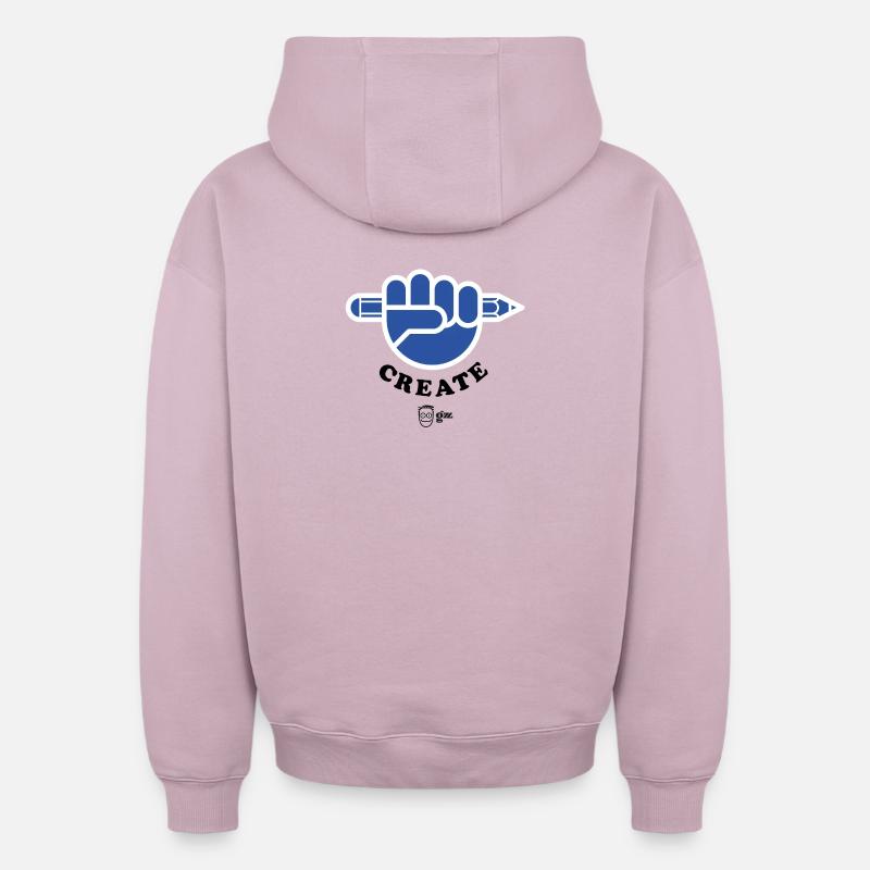 Create ! Dos - Sweat à capuche unisexe oversize épais SPREAD - rose poudré