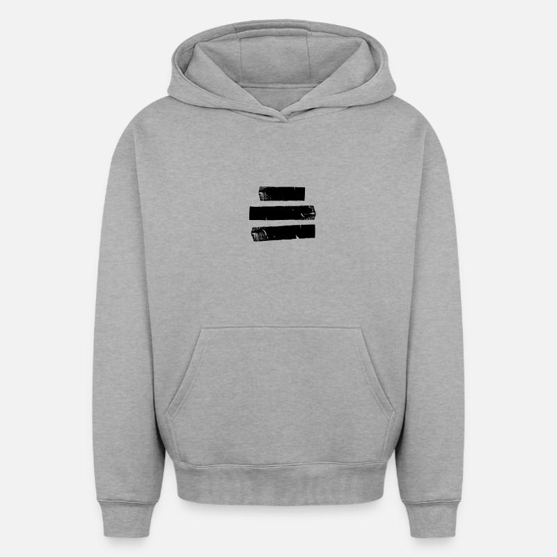 bar - Sweat à capuche unisexe oversize épais SPREAD - gris chiné