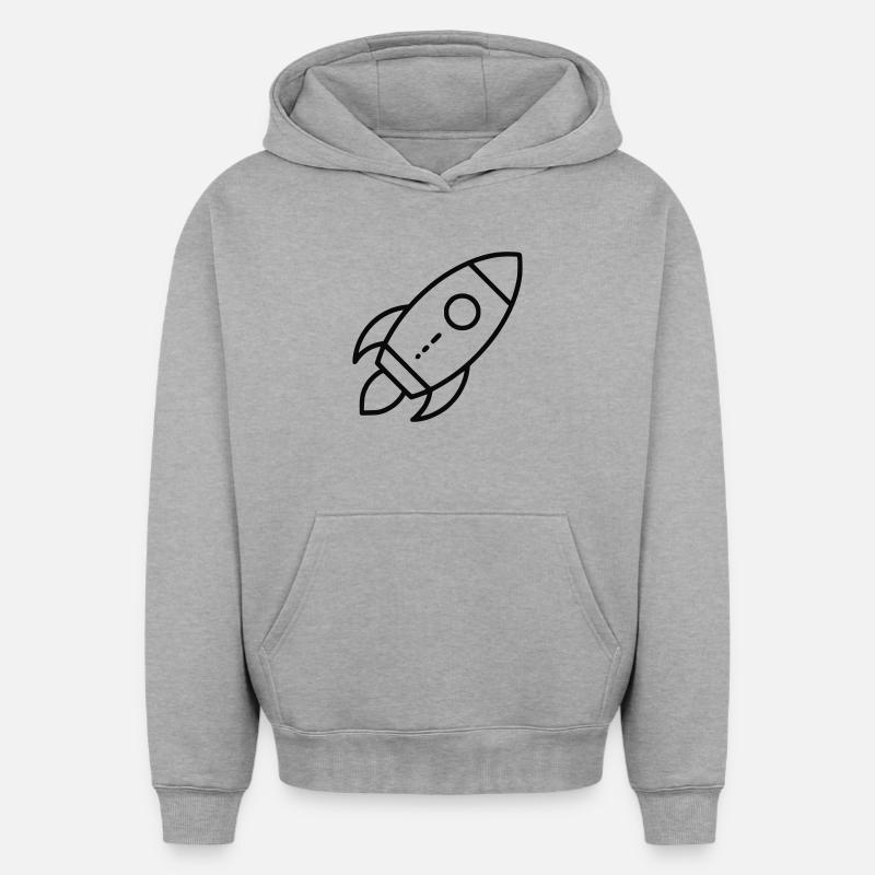 Fusée - Sweat à capuche unisexe oversize épais SPREAD - gris chiné