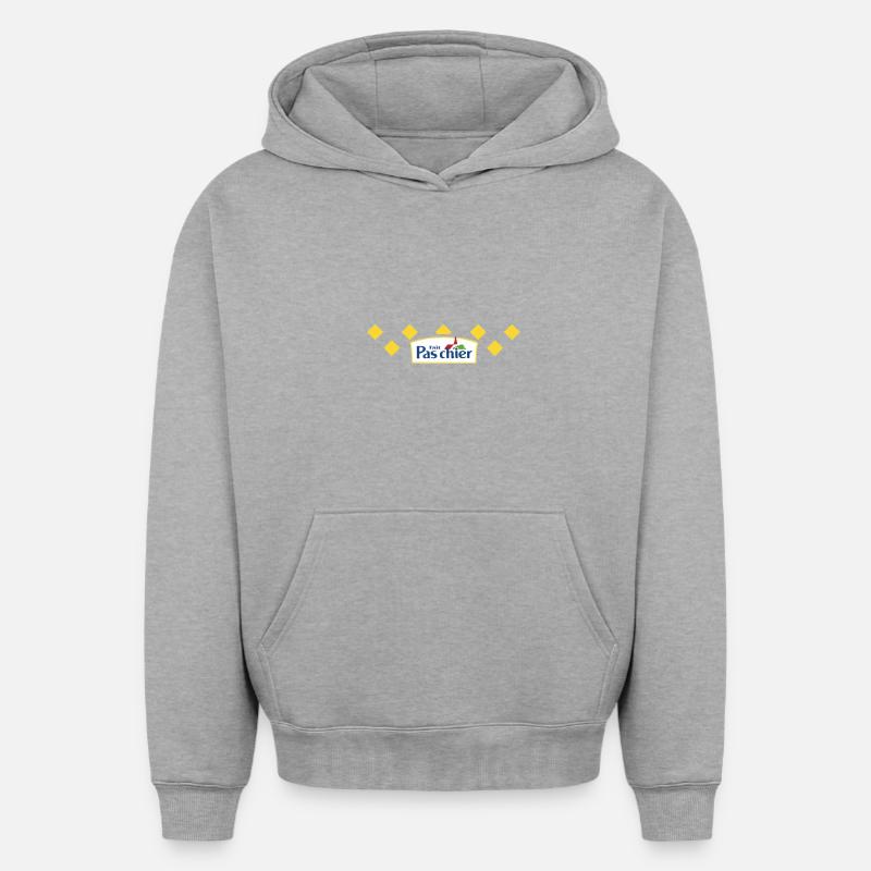 Fais pas chier - Sweat à capuche unisexe oversize épais SPREAD - gris chiné
